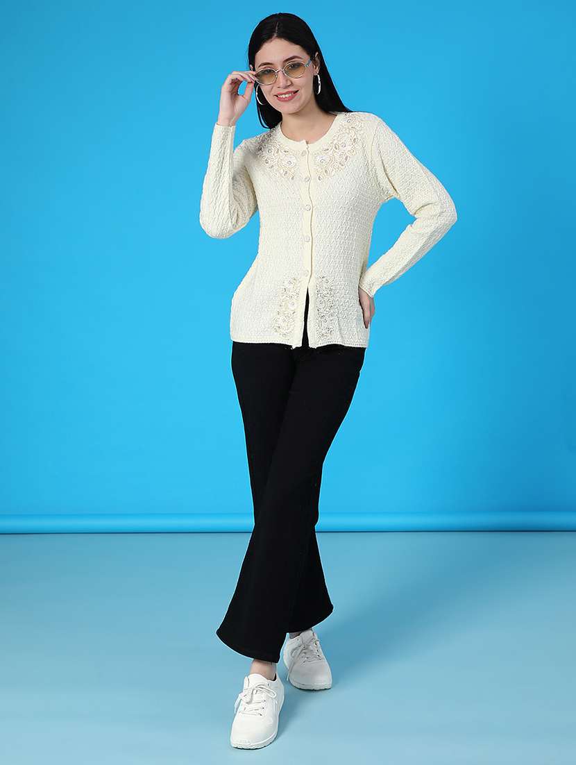 women self design long sleeve cardigan - 21999166 -  Standard Image - 4