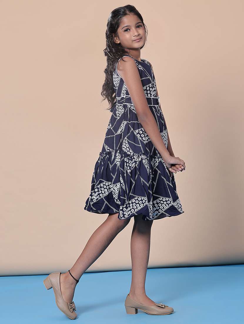 girls printed round neck frock  - 21999183 -  Standard Image - 1