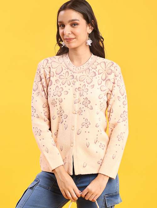 women self design long sleeve cardigan - 21999217 -  Standard Image - 0