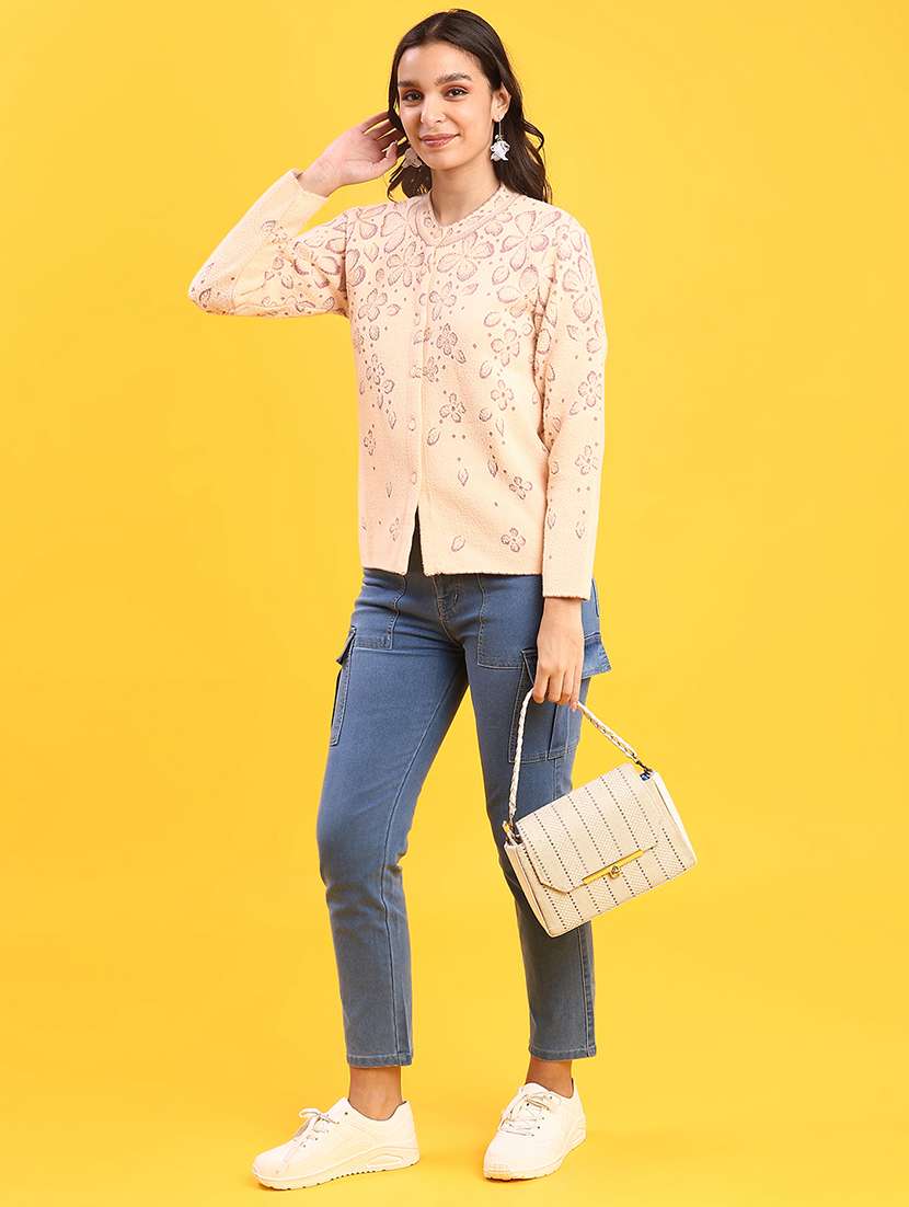 women self design long sleeve cardigan - 21999217 -  Standard Image - 4