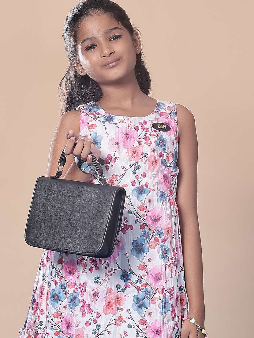 girls floral printed round neck frock - 21999226 - Standard Image - 4