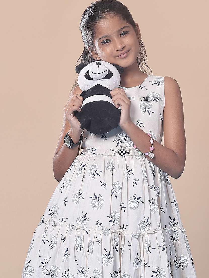 girls floral printed sleeveless frock - 21999229 -  Standard Image - 4