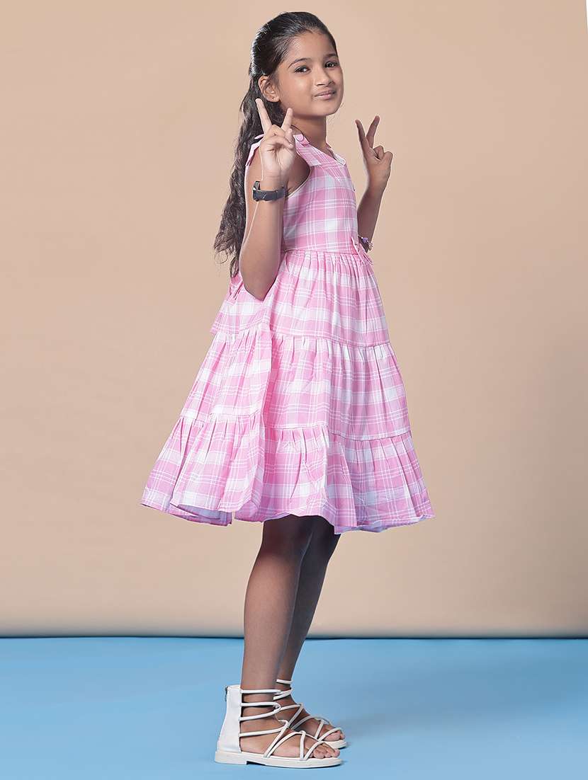 girls checkered sleeveless frock - 21999231 - Standard Image - 1