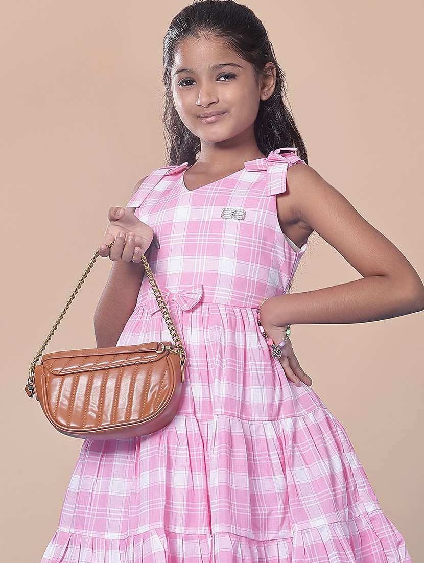 girls checkered sleeveless frock - 21999231 - Standard Image - 4