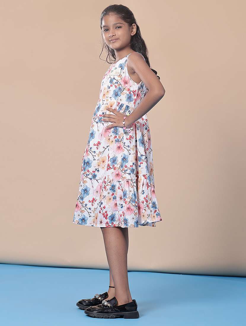 girls floral printed sleeveless frock - 21999234 -  Standard Image - 1