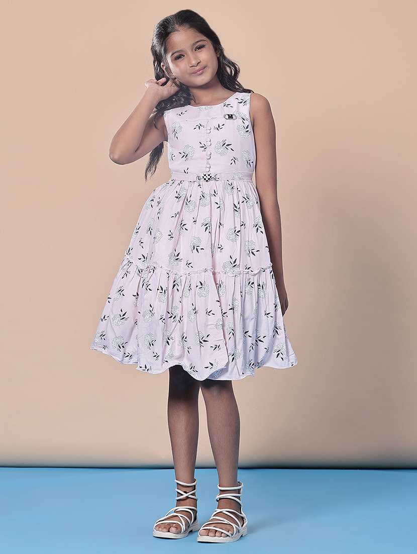 girls floral printed sleeveless frock - 21999238 -  Standard Image - 1