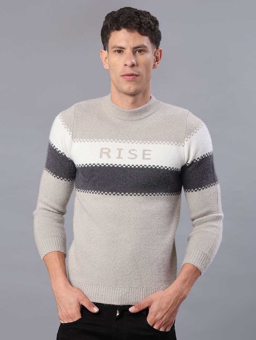 men color block long sleeve regular fit pullover - 21999258 -  Standard Image - 1