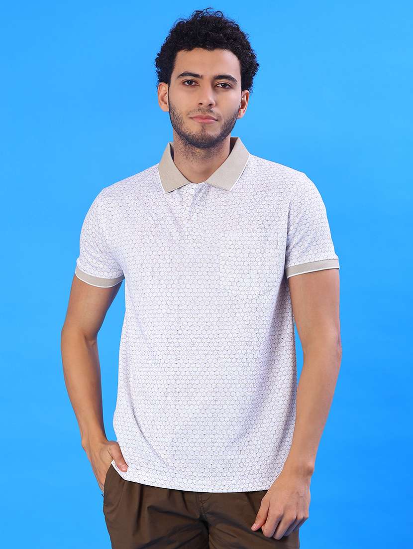 men printed short sleeve regular fit polo t-shirt - 21999275 -  Standard Image - 1