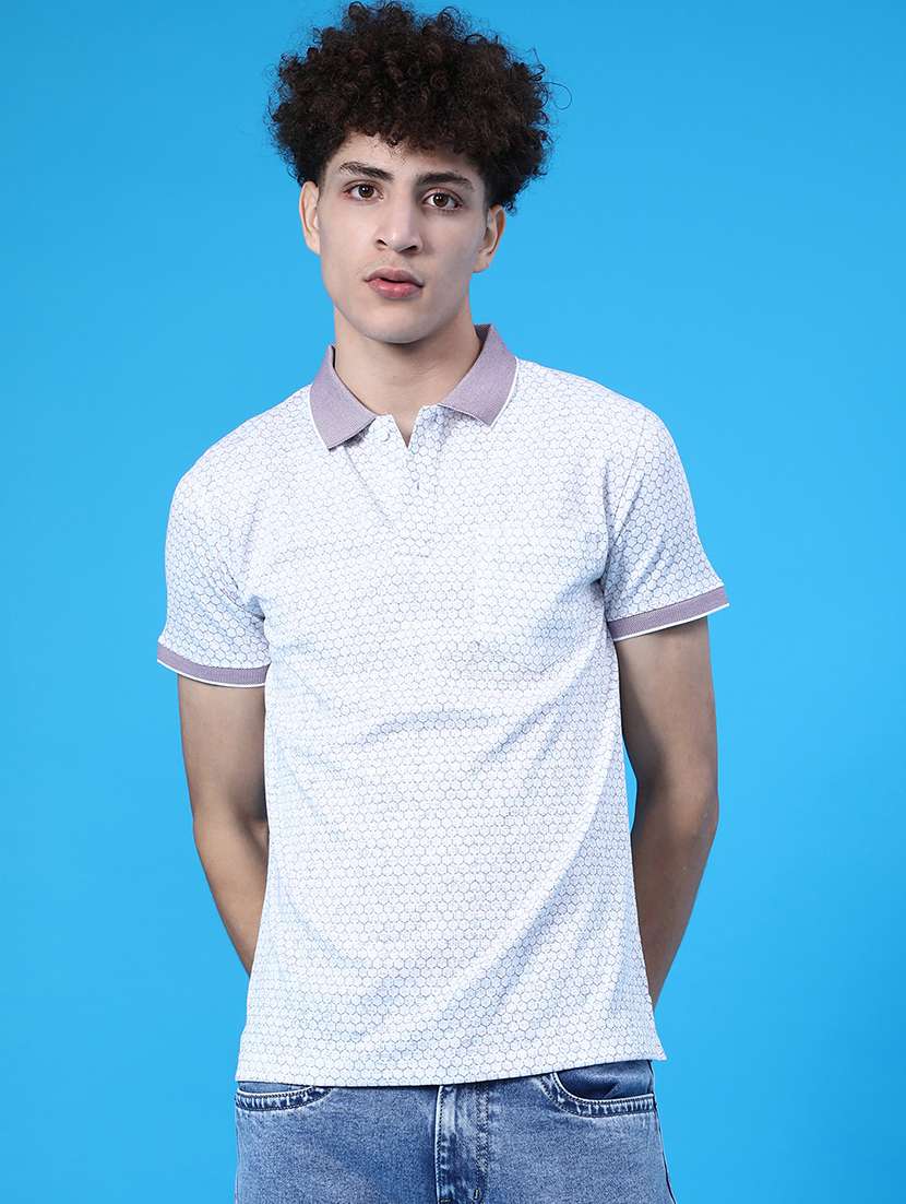 men printed short sleeve regular fit polo t-shirt - 21999277 -  Standard Image - 1
