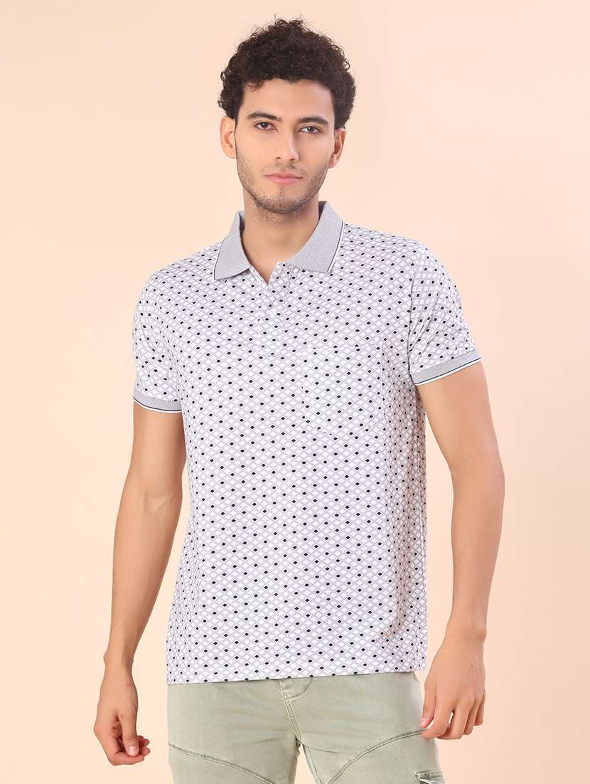 men printed short sleeve regular fit polo t-shirt - 21999278 -  Standard Image - 1