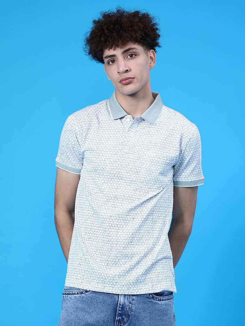 men printed short sleeve regular fit polo t-shirt - 21999279 -  Standard Image - 1