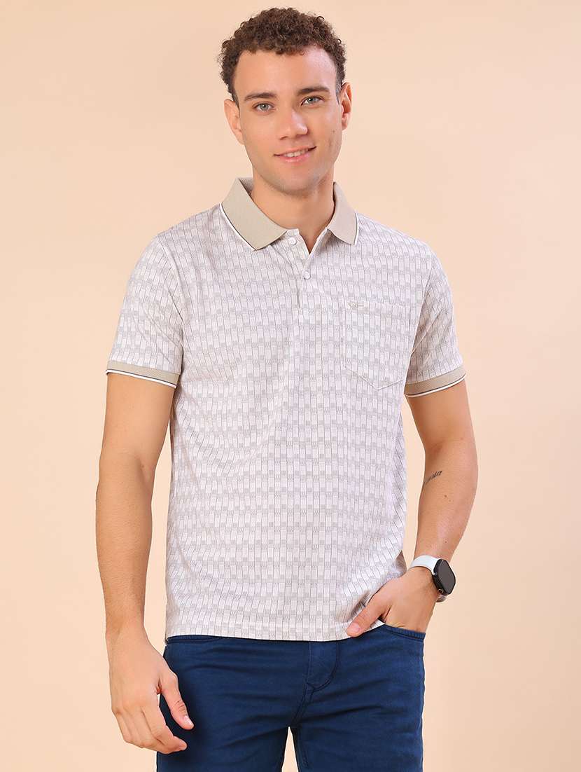men printed short sleeve regular fit polo t-shirt - 21999281 -  Standard Image - 1