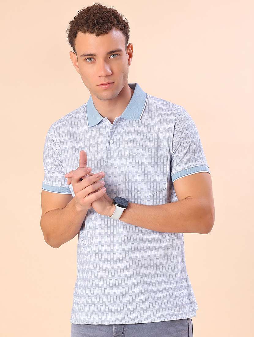 men printed short sleeve regular fit polo t-shirt - 21999282 -  Standard Image - 1