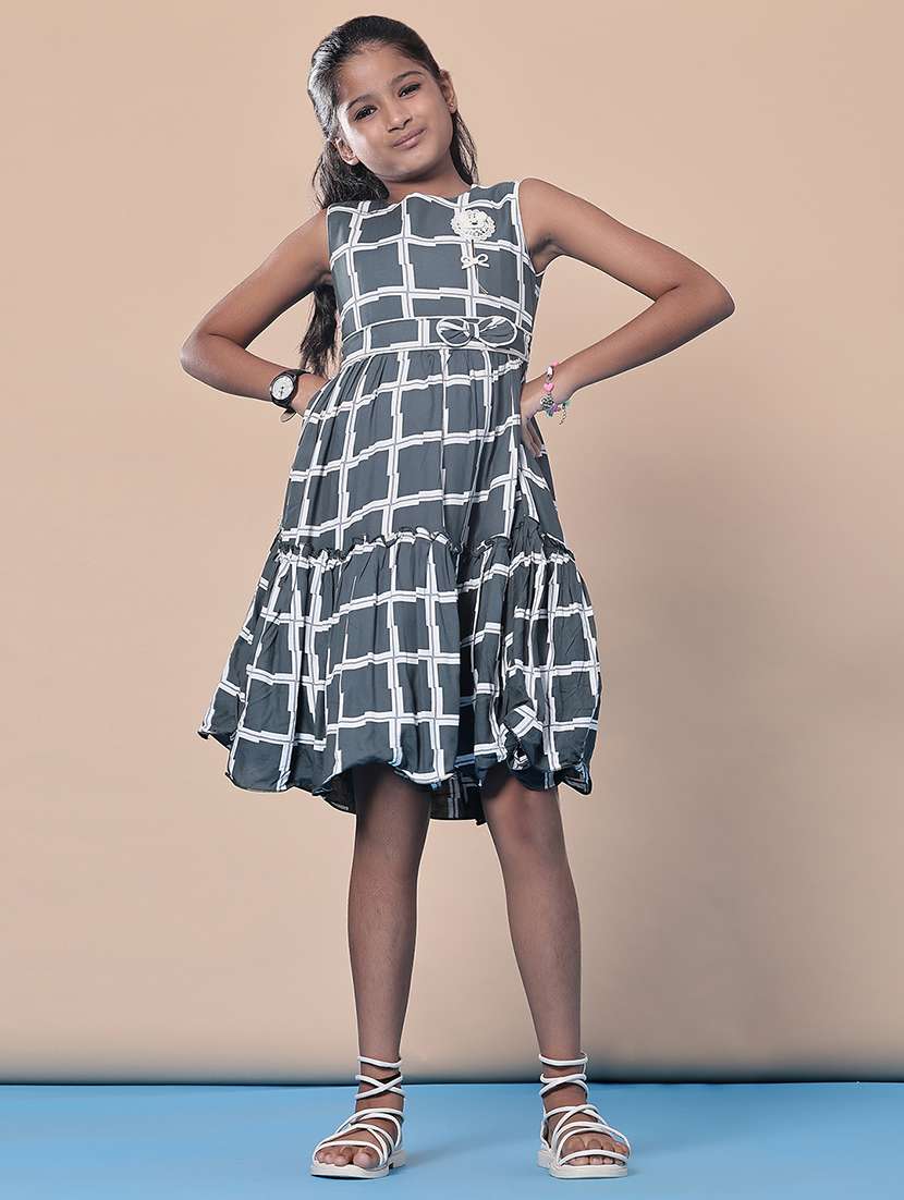 girls checkered sleeveless frock - 21999293 - Standard Image - 1