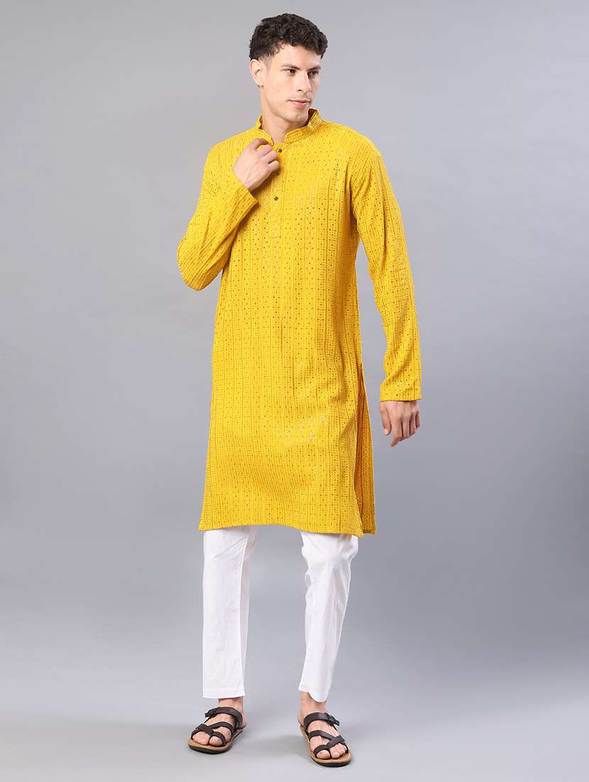 Men Long Sleeve Kurta And Pyjama Set - 21999307 -  Standard Image - 1