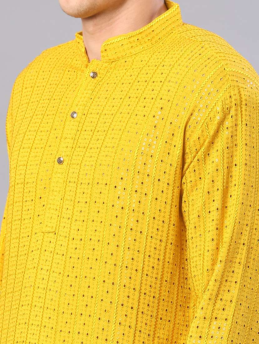 Men Long Sleeve Kurta And Pyjama Set - 21999307 -  Standard Image - 4