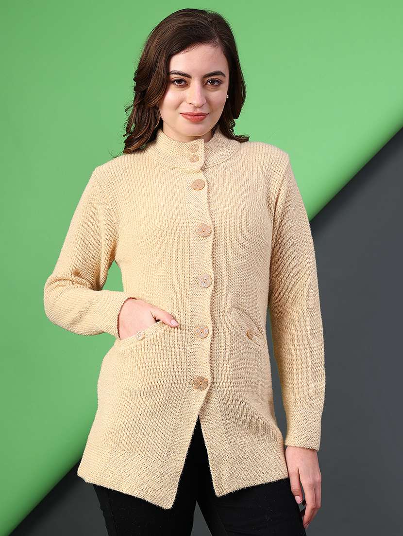 women self designed long sleeve cardigan - 21999325 -  Standard Image - 1