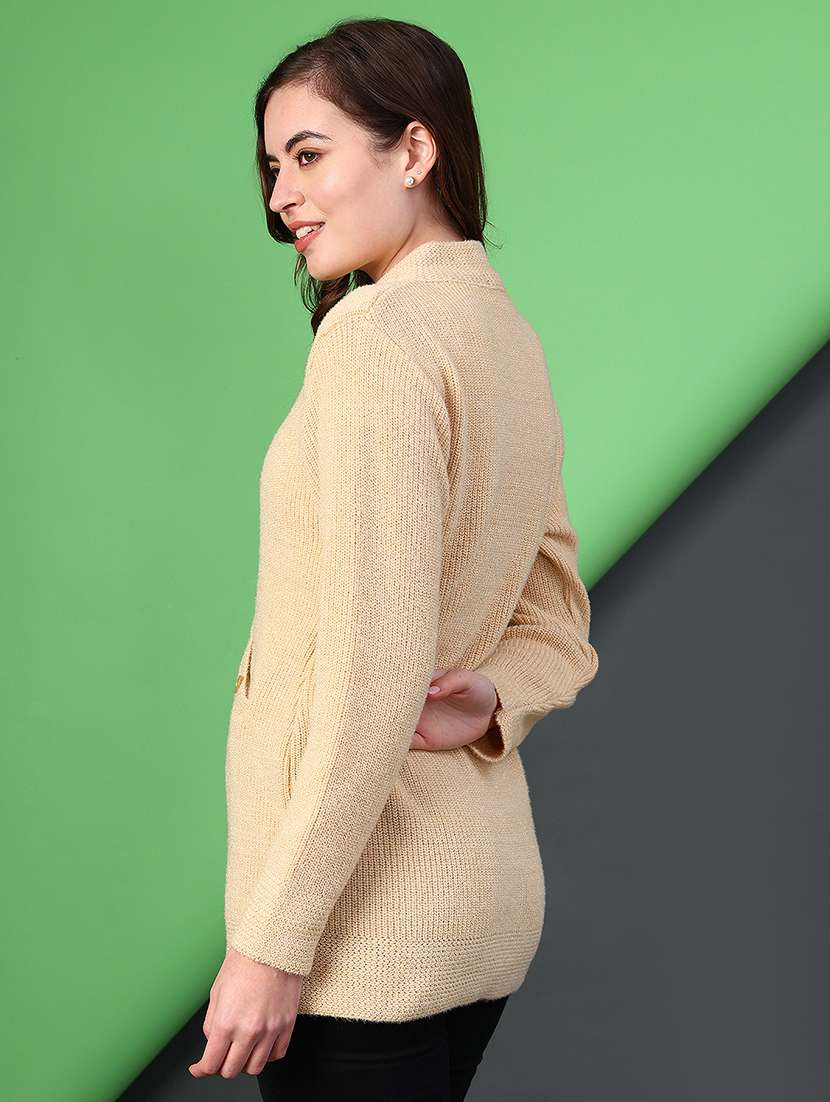 women self designed long sleeve cardigan - 21999325 -  Standard Image - 4