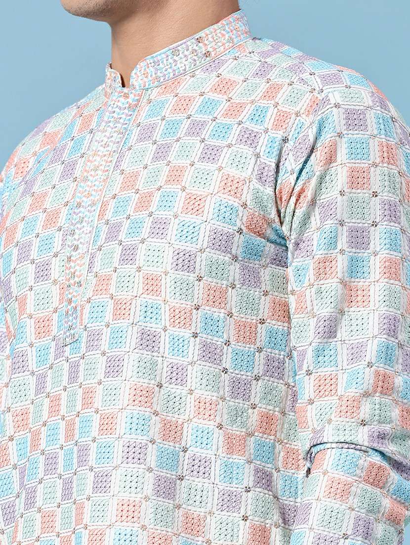 muti polyester kurta pyjama ethnic wear - 21999363 -  Standard Image - 1