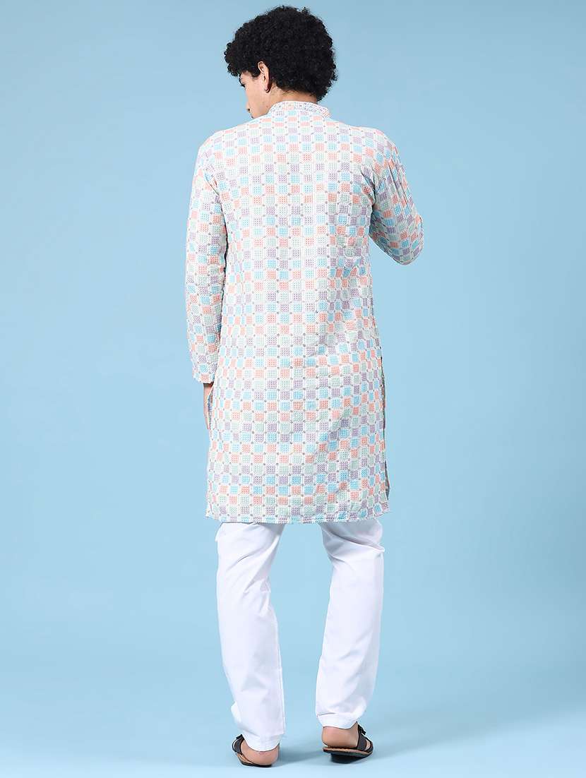 muti polyester kurta pyjama ethnic wear - 21999363 -  Standard Image - 4