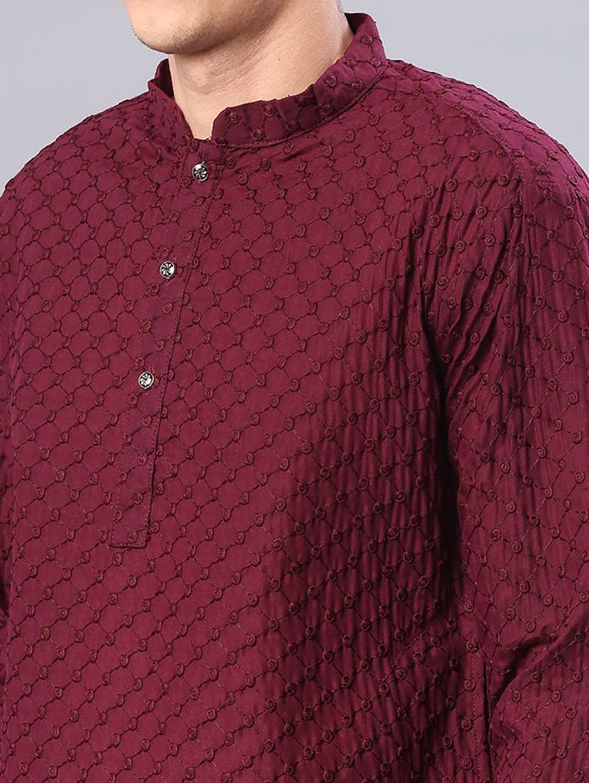 men embroidered long sleeve kurta and pyjama set - 21999365 -  Standard Image - 4