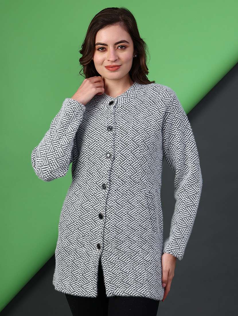 women self designed long sleeve cardigan - 21999381 -  Standard Image - 1