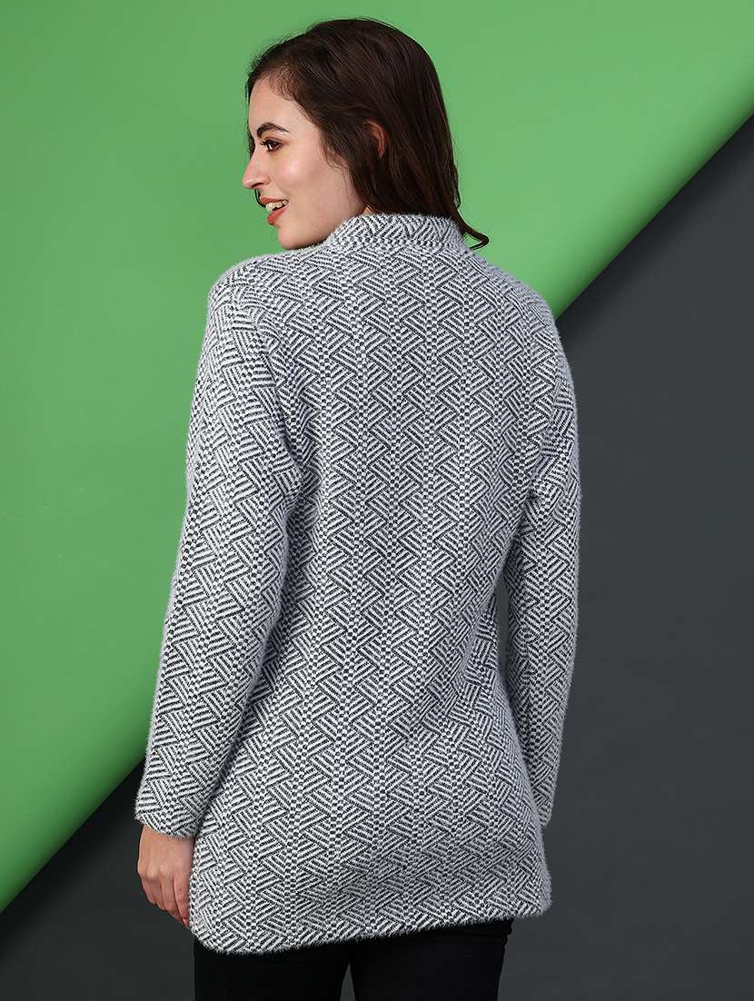 women self designed long sleeve cardigan - 21999381 -  Standard Image - 4