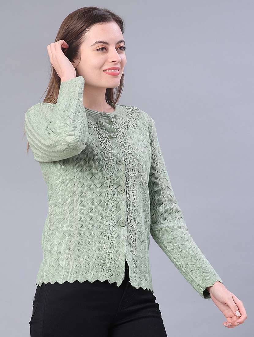 women self design long sleeve cardigan - 21999422 -  Standard Image - 1