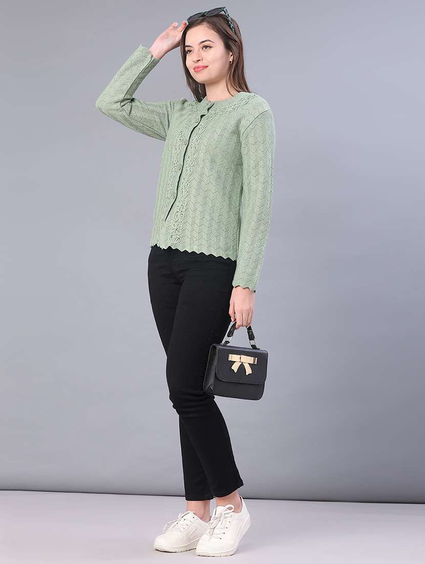 women self design long sleeve cardigan - 21999422 -  Standard Image - 4