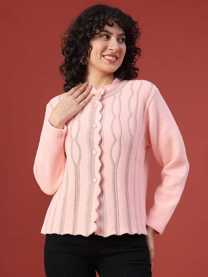 women self design long sleeve cardigan - 21999424 -  Standard Image - 1