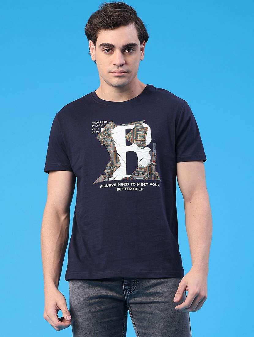 men printed short sleeve regular fit t-shirt - 21999445 -  Standard Image - 1