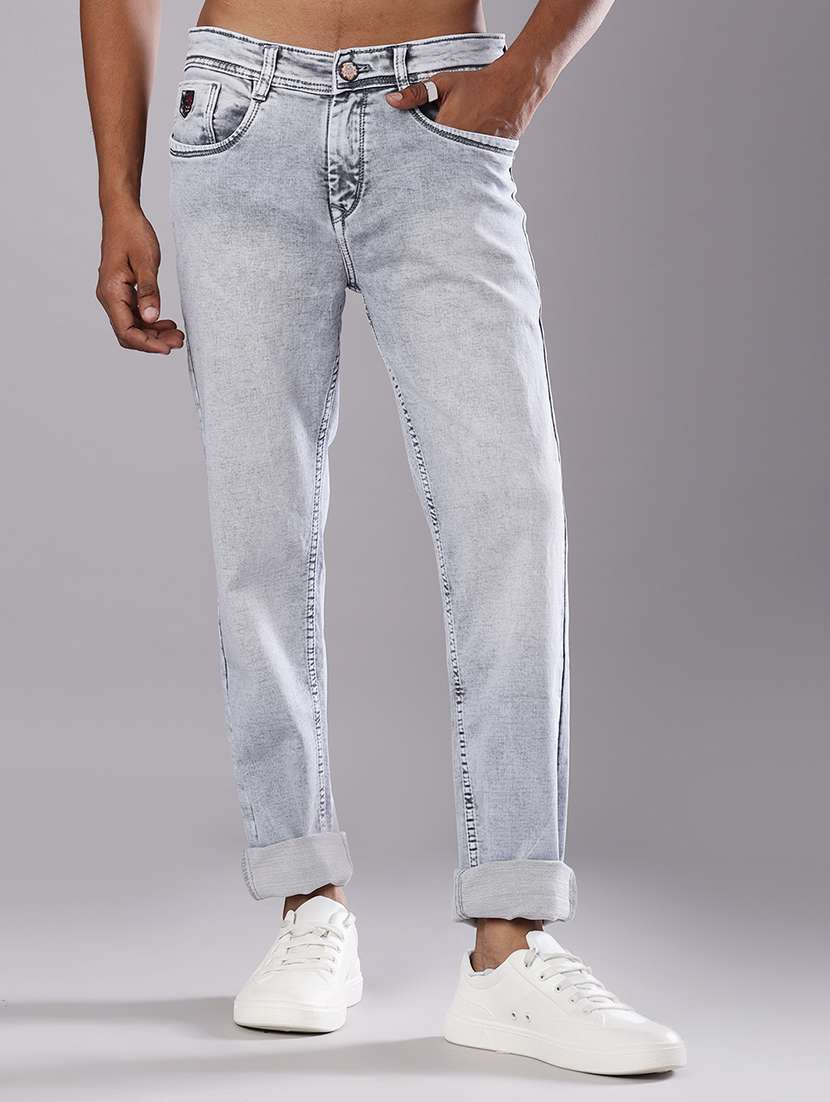 men washed mid rise full length jeans - 21999493 -  Standard Image - 1