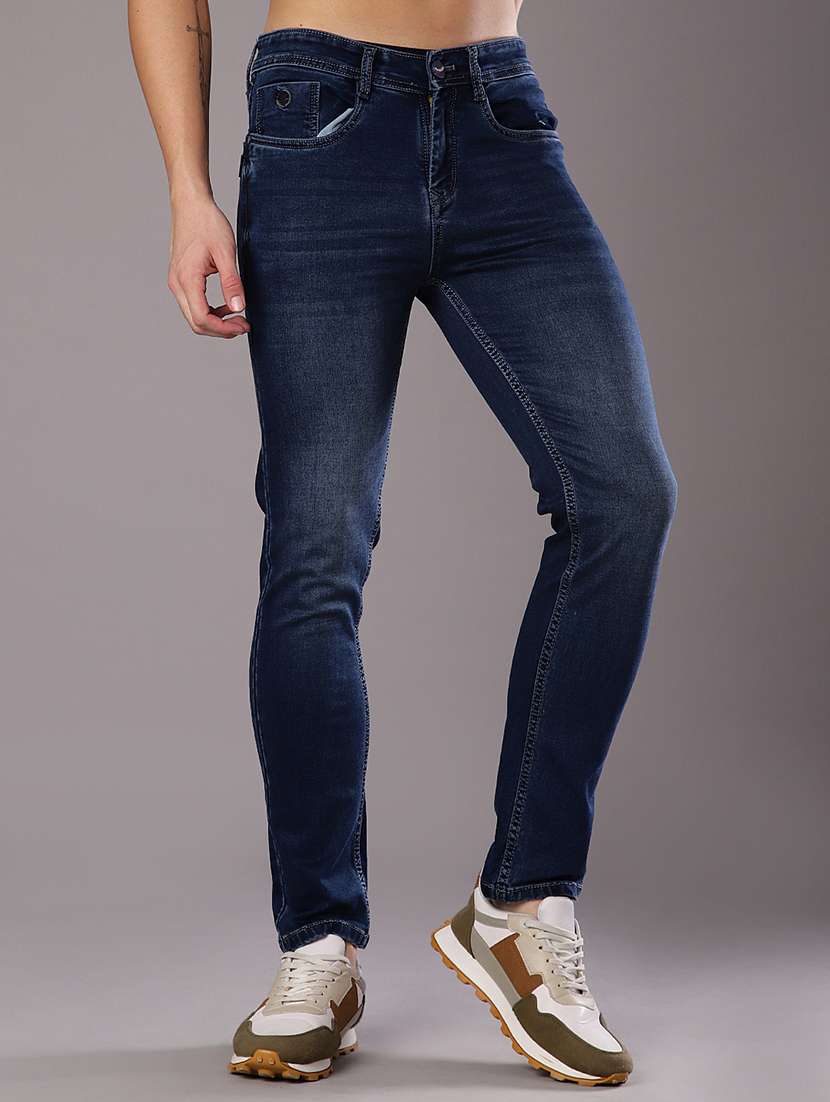 men washed mid rise full length jeans - 21999494 -  Standard Image - 1