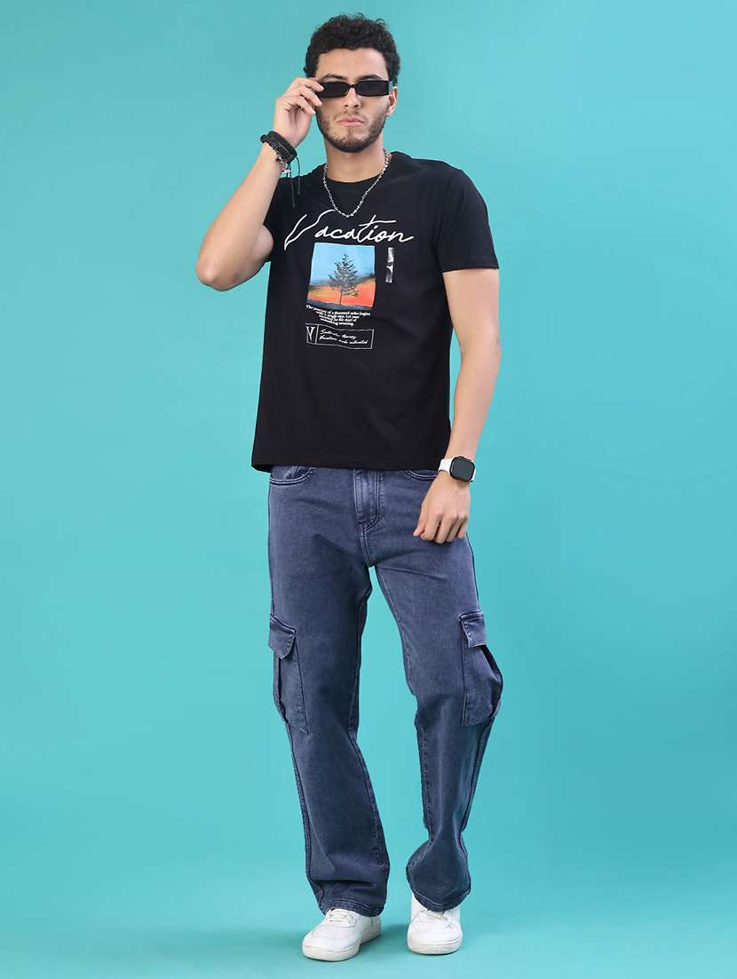 men front print short sleeve regular fit t-shirt - 21999506 -  Standard Image - 4