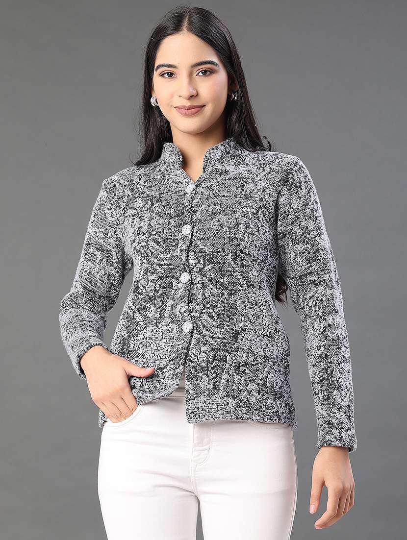 women self designed long sleeve cardigan - 21999525 -  Standard Image - 1