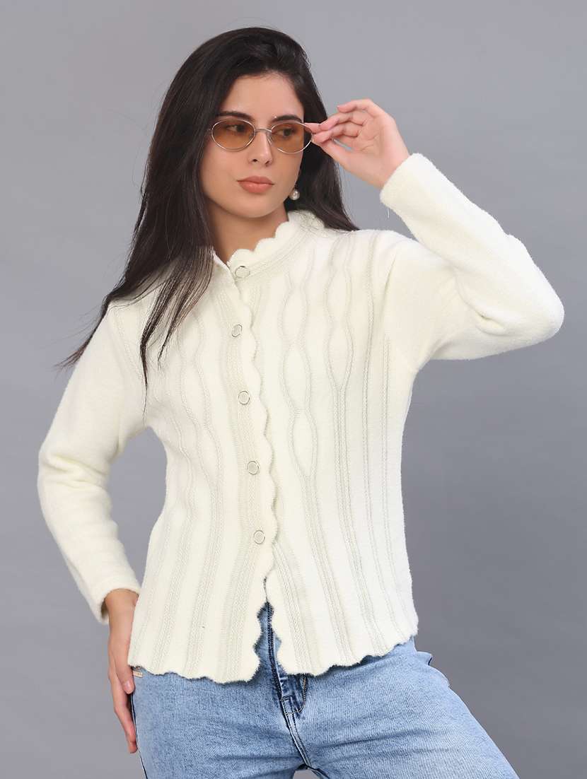 women self design long sleeve cardigan