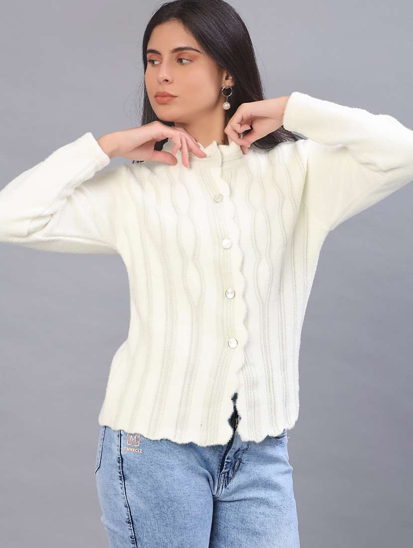 women self design long sleeve cardigan - 21999526 -  Standard Image - 1