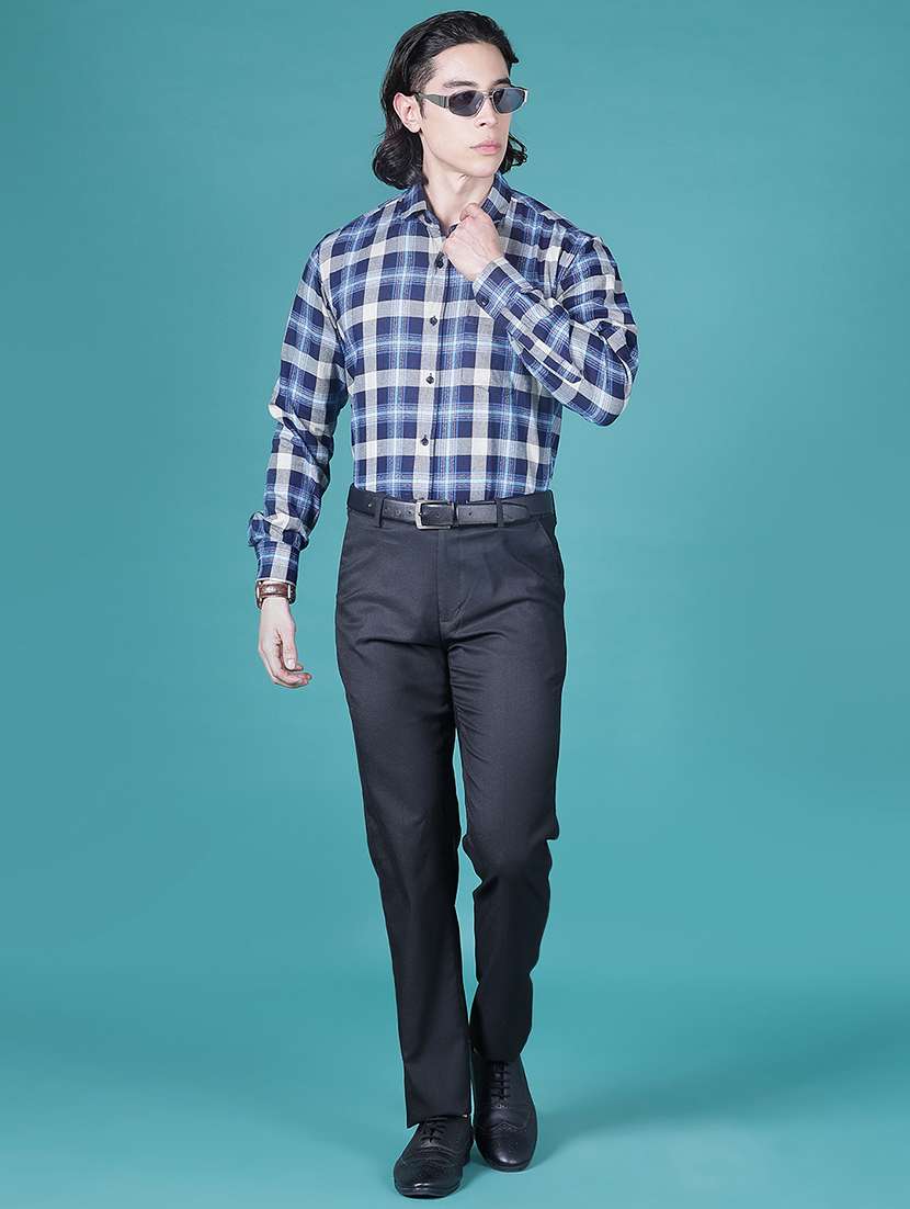 men checkered long sleeve slim fit formal shirt - 21999579 -  Standard Image - 4
