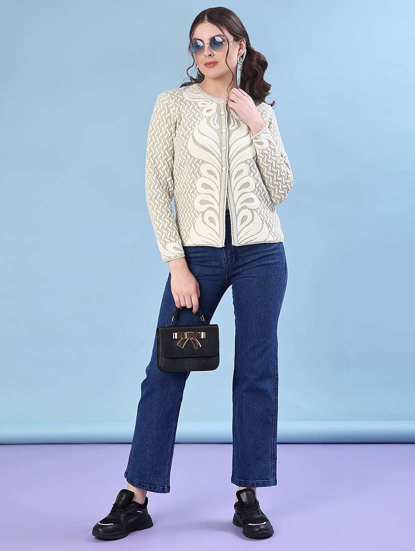 women self design long sleeve cardigan - 21999593 -  Standard Image - 4