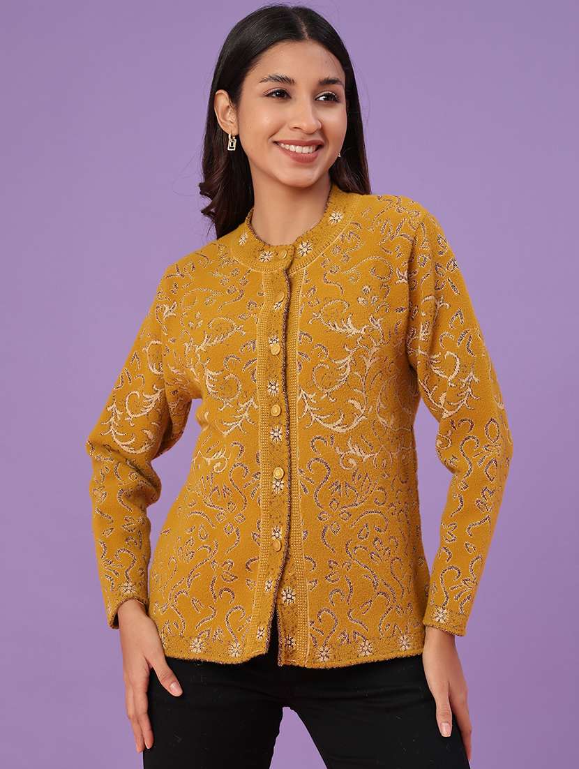 women self design long sleeve cardigan - 21999594 -  Standard Image - 1