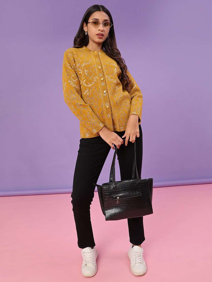 women self design long sleeve cardigan - 21999594 -  Standard Image - 4