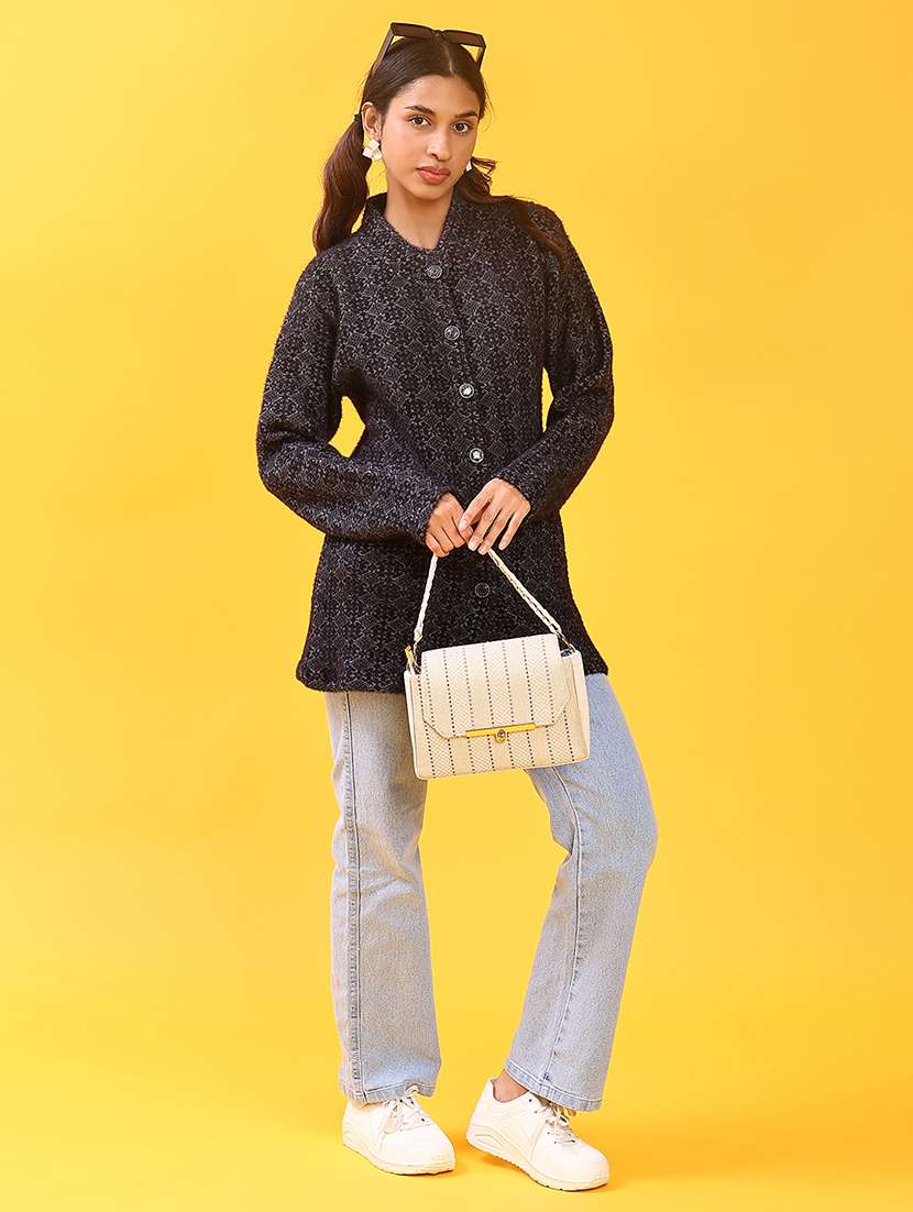 women self design long sleeve cardigan - 21999597 -  Standard Image - 4