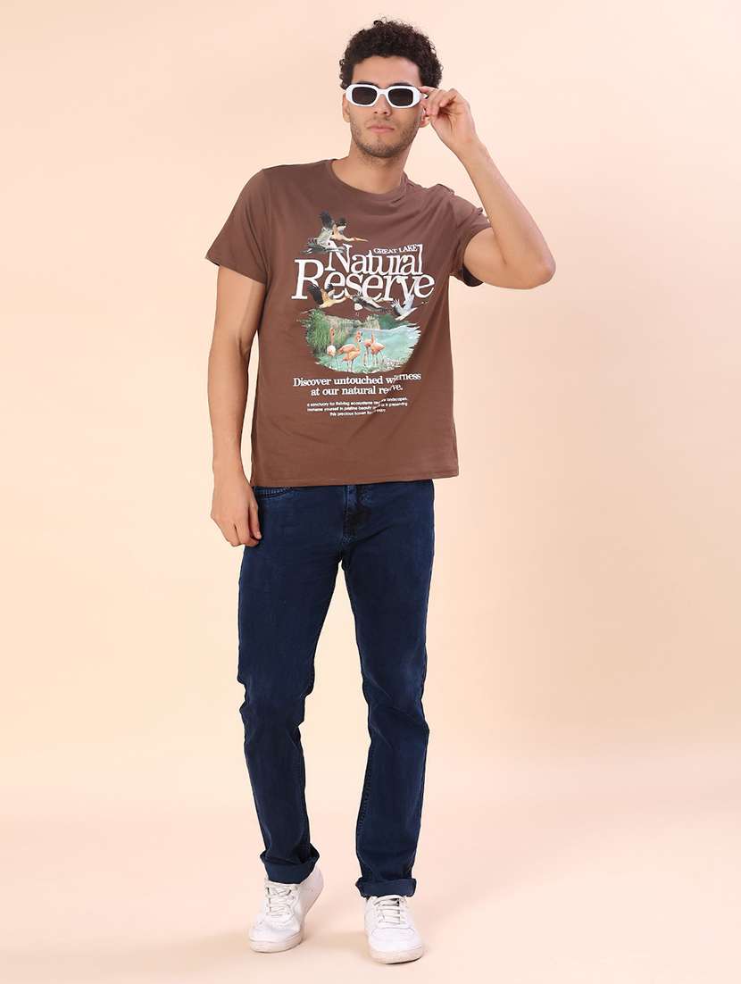 men front print short sleeve regular fit t-shirt - 21999626 -  Standard Image - 4