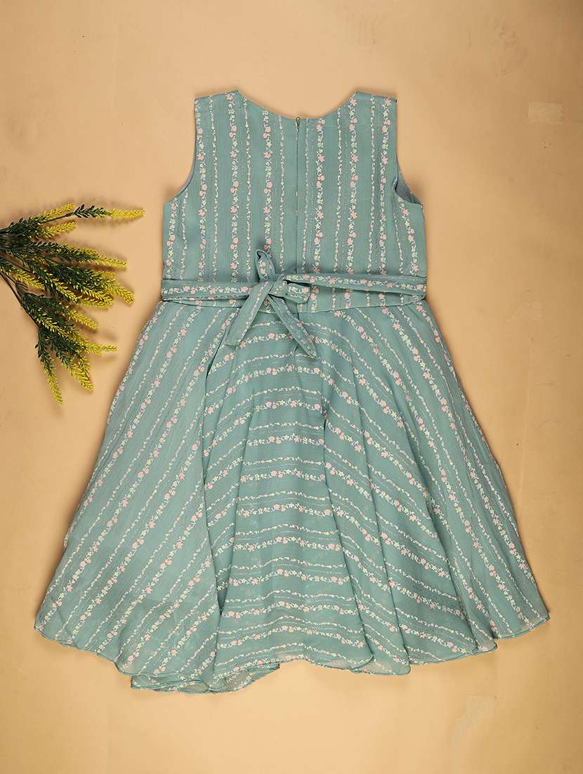 girls printred sleeveless fit & flare dress - 21999674 -  Standard Image - 1