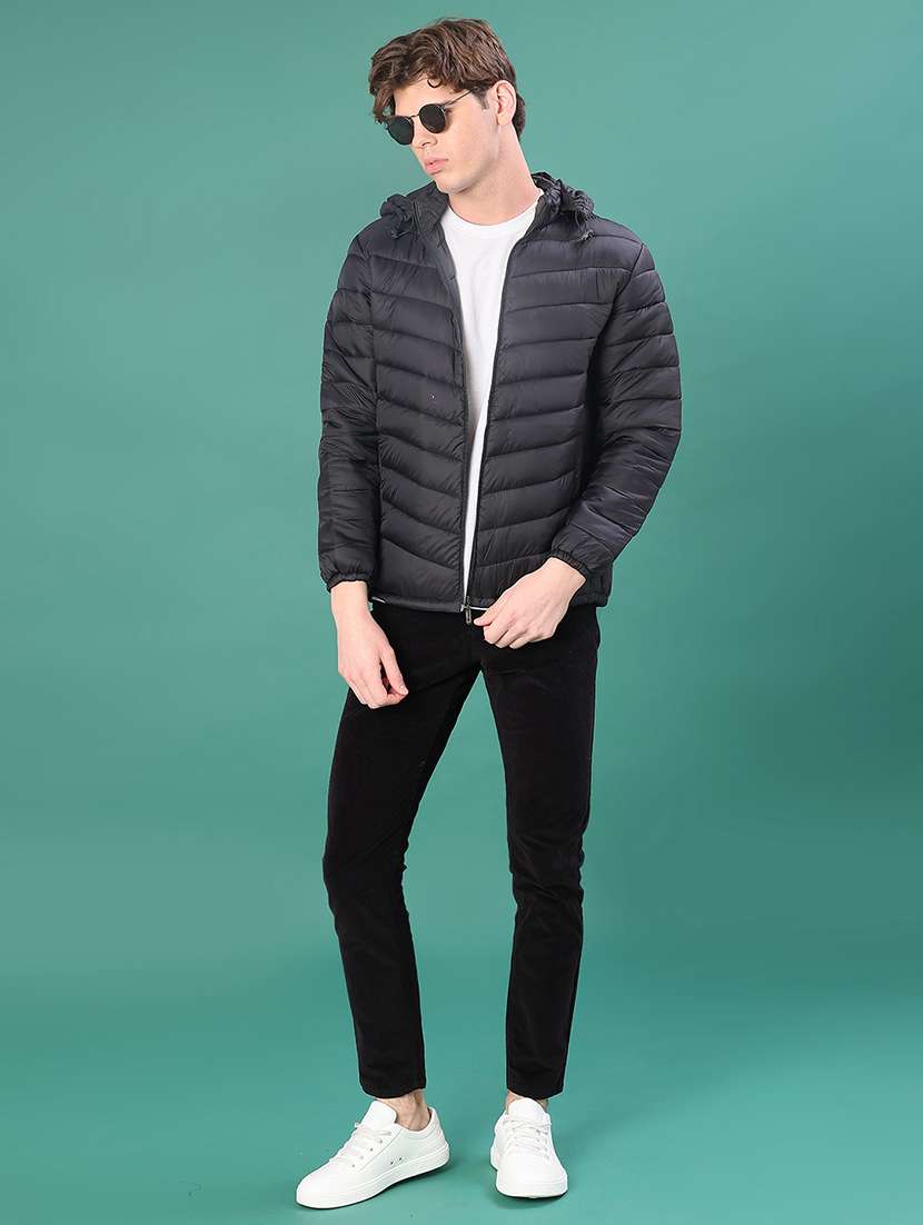 men solid long sleeve puffer jacket - 21999736 -  Standard Image - 4