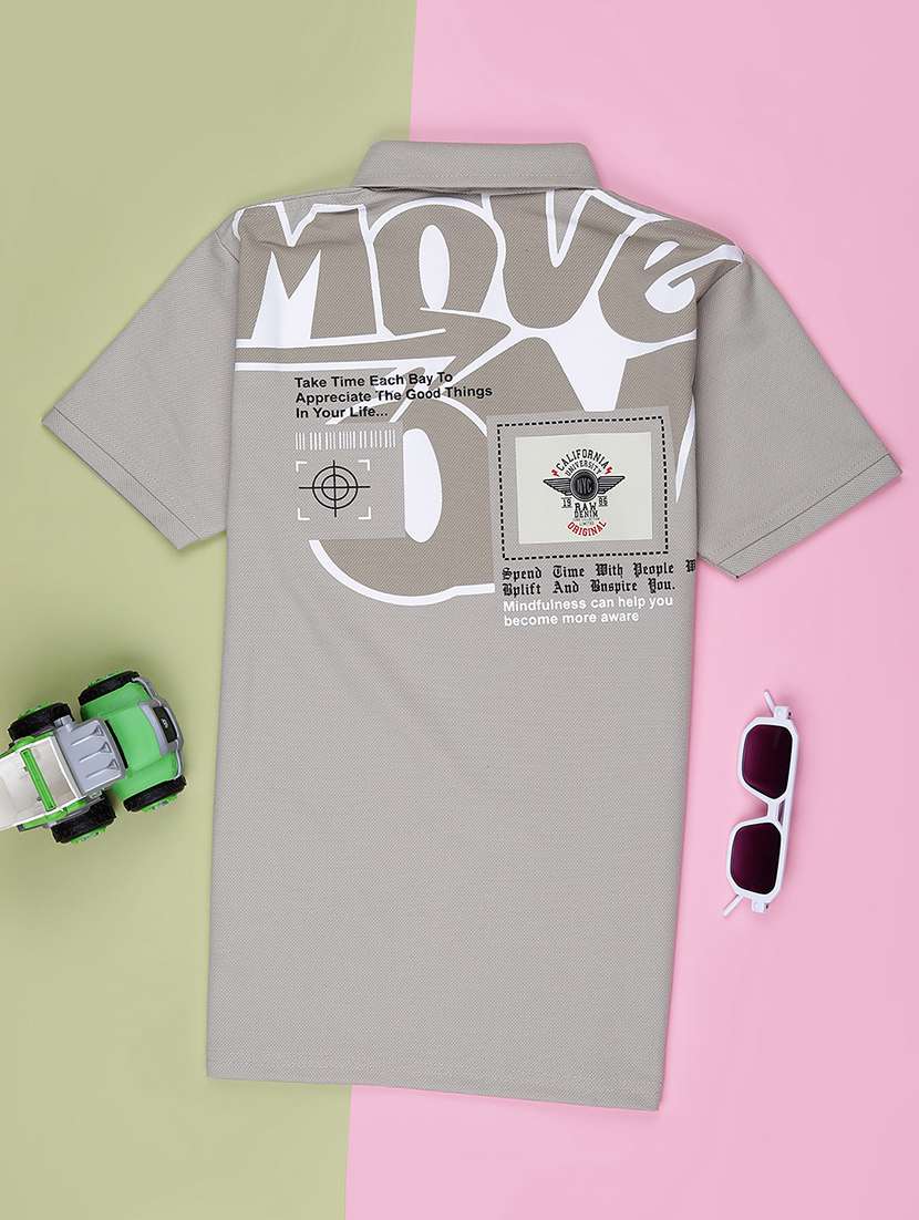 boys printed short sleeve polo t-shirt - 21999768 -  Standard Image - 1