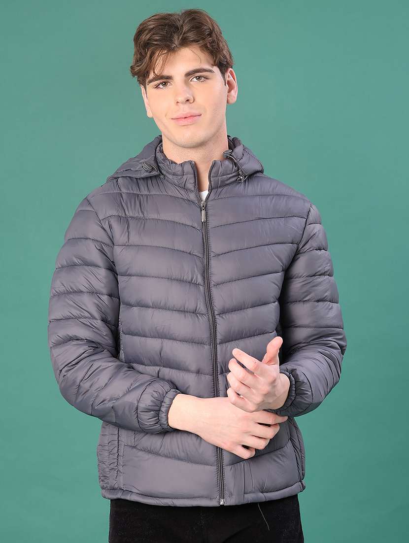 men solid long sleeve puffer jacket - 21999806 -  Standard Image - 1