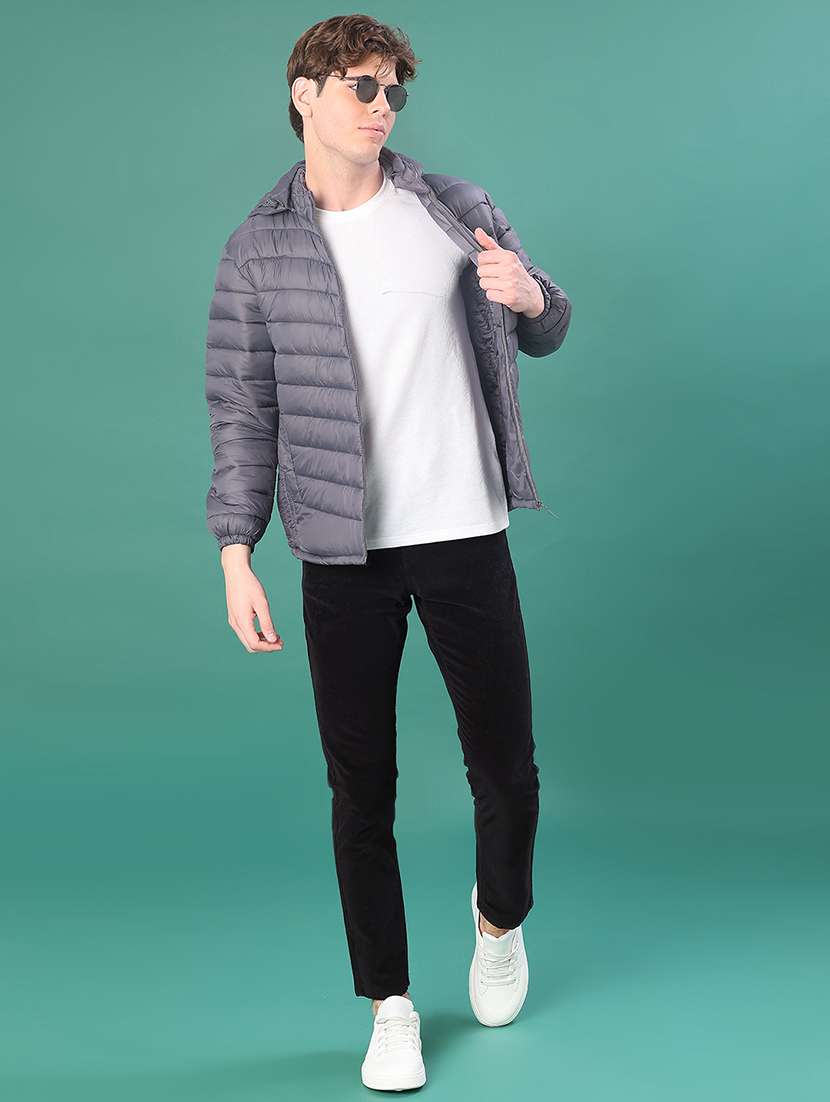 men solid long sleeve puffer jacket - 21999806 -  Standard Image - 4