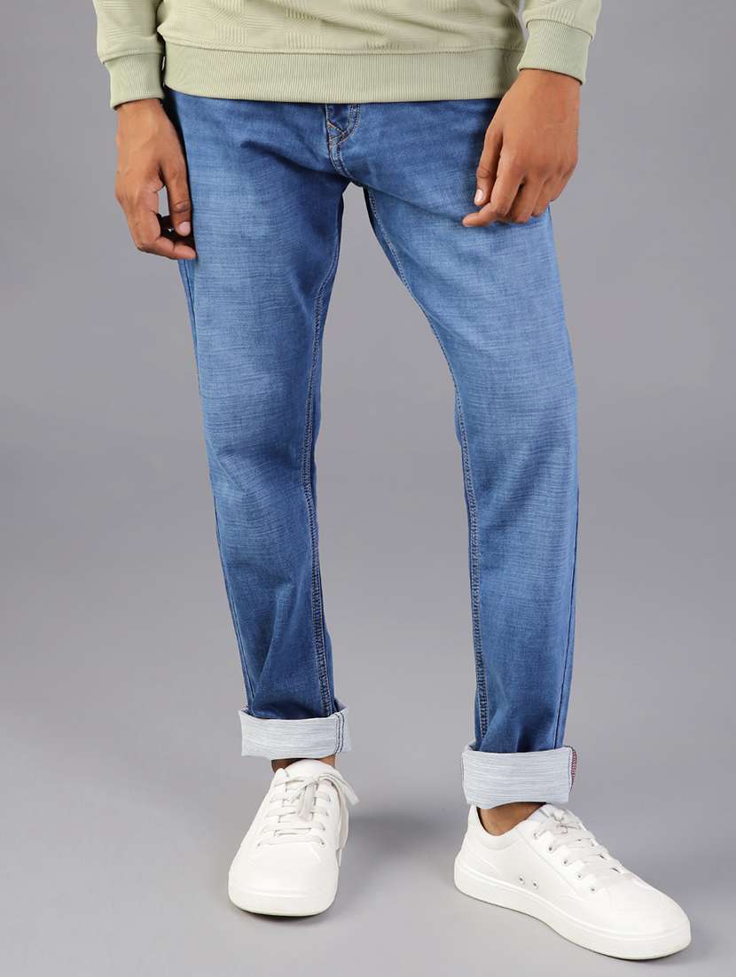 men solid mid rise slim fit jeans - 21999815 -  Standard Image - 1