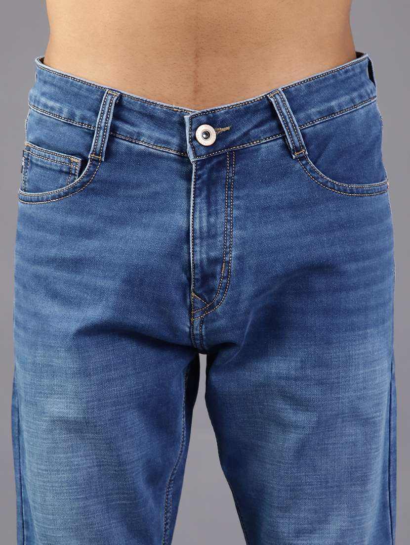 men solid mid rise slim fit jeans - 21999815 -  Standard Image - 4